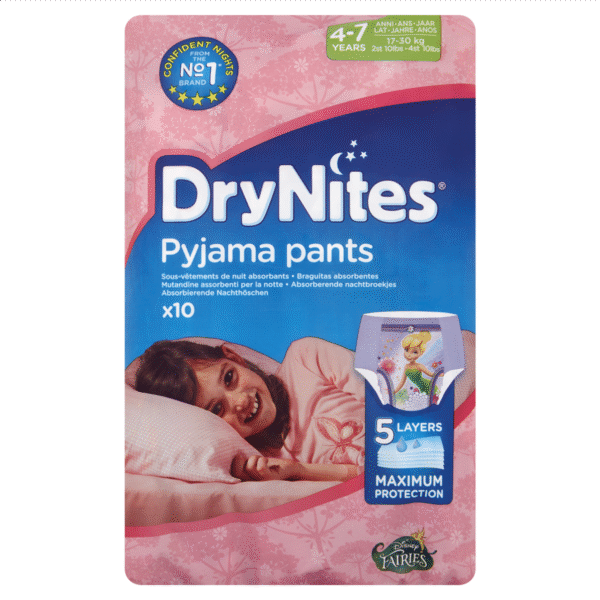 DRYNITES 4-7ÅR PIGE 10 stk