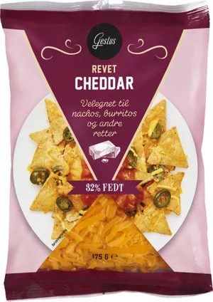 GESTUS CHEDDAR RØD REVET - 175g