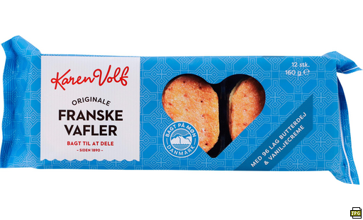 K.V. Franske Vafler Vanilje 160 g / Danmark