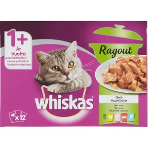 Whiskas® Mixed ragout i gelé 1+ år 12 stk. 1.020,00 g