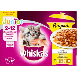 Whiskas Ragout i gelé m. fjerkræ 12 stk. 1.020,00 g