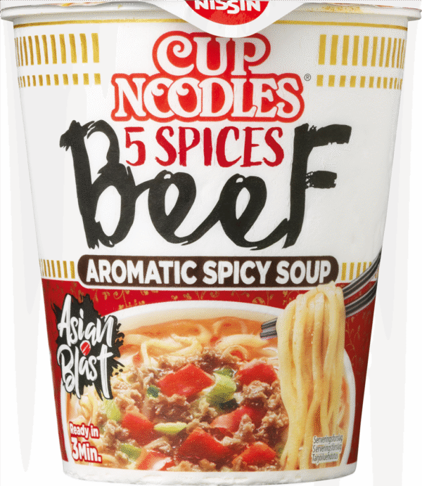 CUP NOODLES 5 SPICES BEEF 64 GR / Ungarn