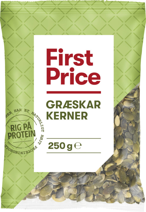 FIRST PRICE GRÆSKARKERNER 250G