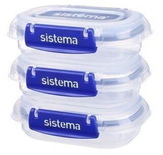 Opbevaringsbokse Fra Sistema - Leak-Proof - Klip-It Plus (3x180ml)