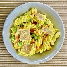 Pasta kylling karrydressing