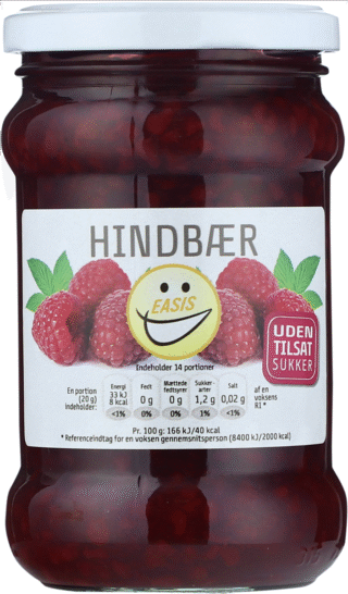 EASIS MARMELADE HINDBÆR 285 GR / Danmark