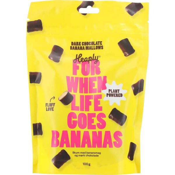 Skum m. banan & mørk chokolade, Heaply 100 g