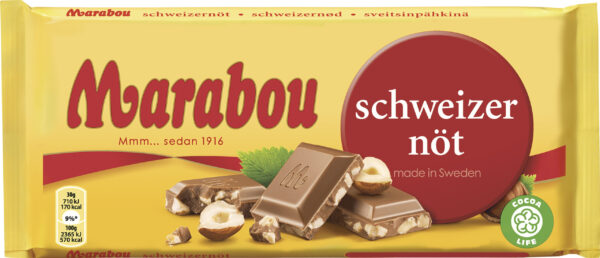 MARABOU SCHWEIZERNØD 200 GR / Sverige