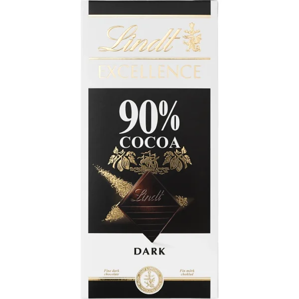 Lindt Excellence  mørk chokoladeplade 90%, 100g