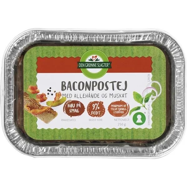 Den Grønne Slagter Baconleverpostej, 250 gm