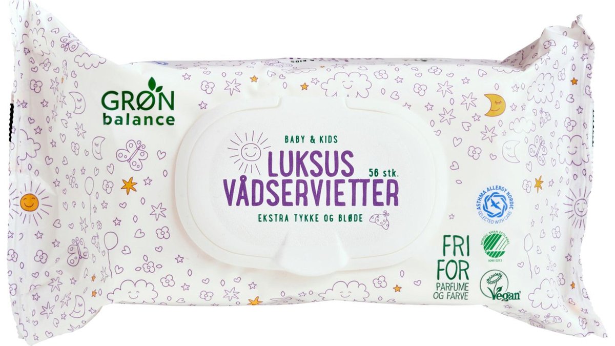 Vådservietter t. baby luksus, Grøn Balance