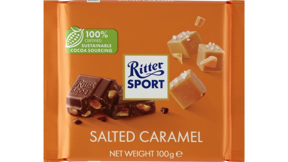 Mælkechokolade m. saltkaramel, Ritter Sport