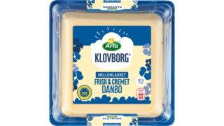 Danbo ost i skiver 45+ mellemlagret, Arla Klovborg