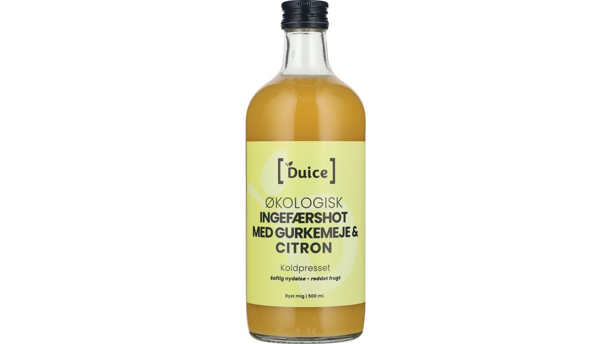 Ingefærshot m. gurkemeje & citron 500 ml øko. Duice