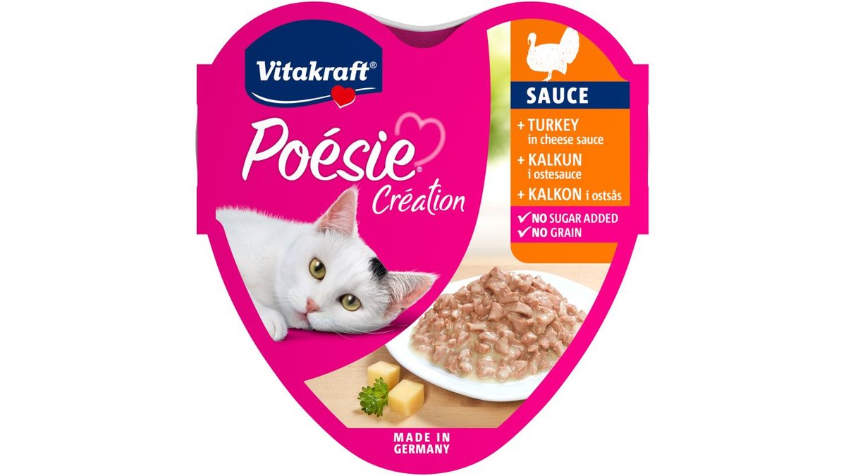 Vådfoder t. voksne katte m. kalkun i ostesauce, Vitakraft