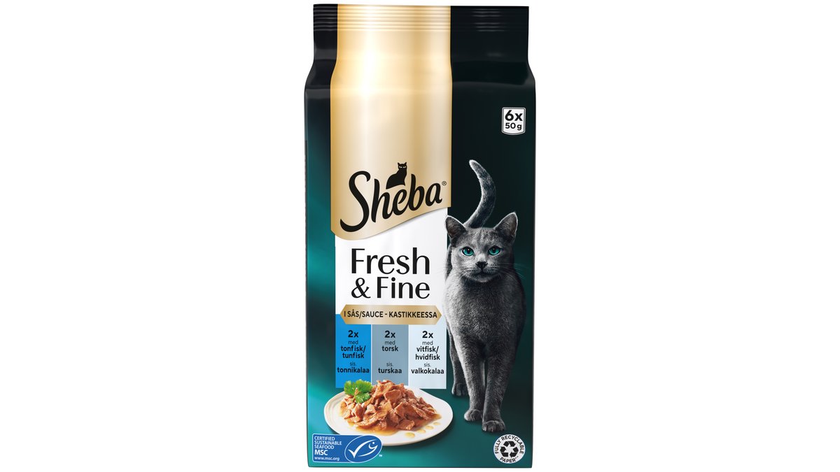Vådfoder kattemad m. fisk, Sheba Fresh & Fine