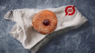 Berliner m. hindbærmarmelade øko.