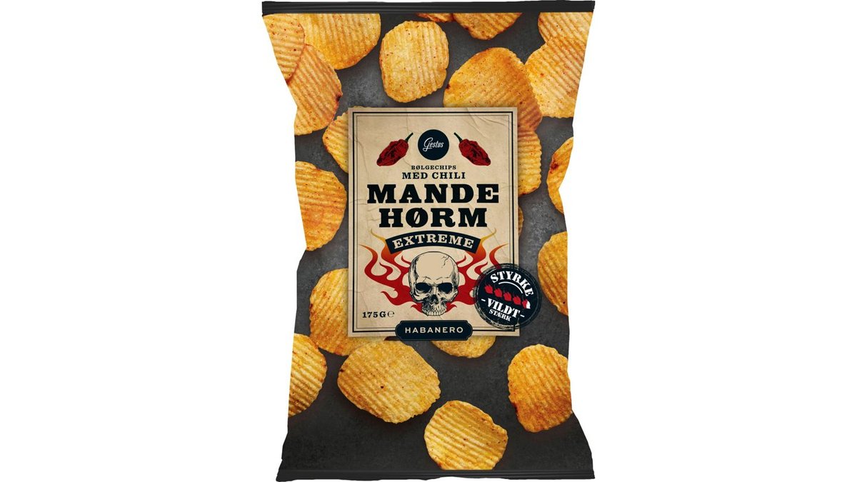 Kartoffelchips m. habanero chili, Gestus