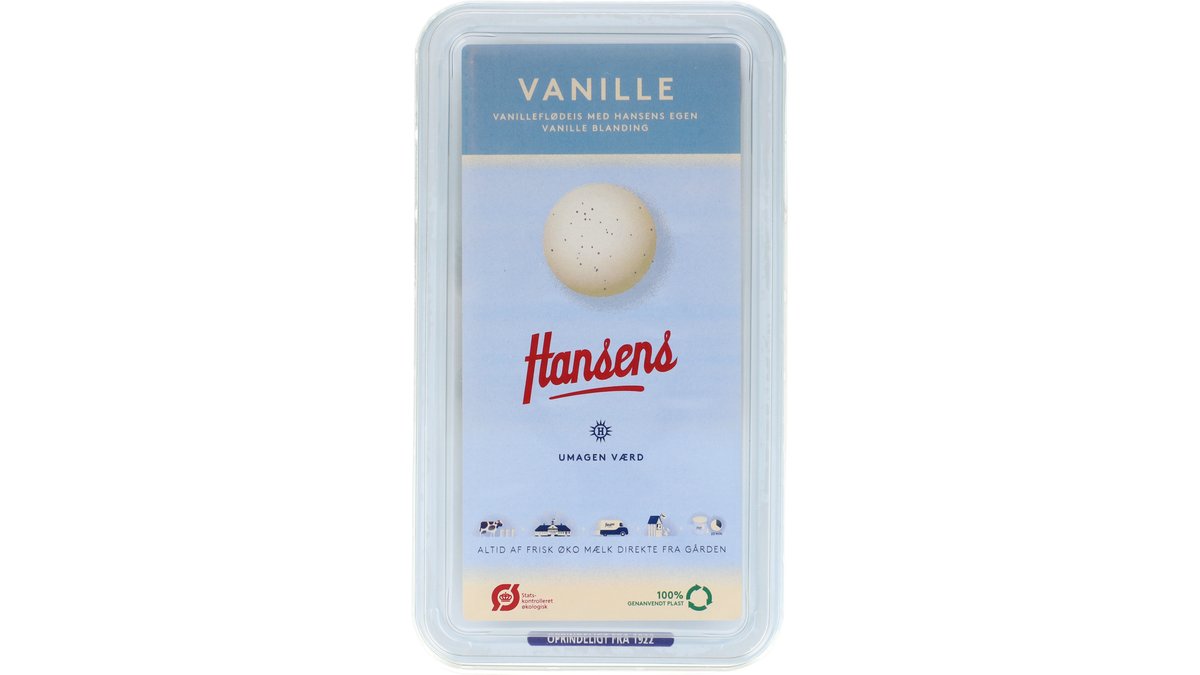 ❄️Flødeis m. vanilje øko. Hansens