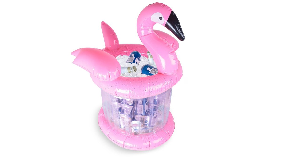 Oppustelig køler t. drikkevarer flamingo