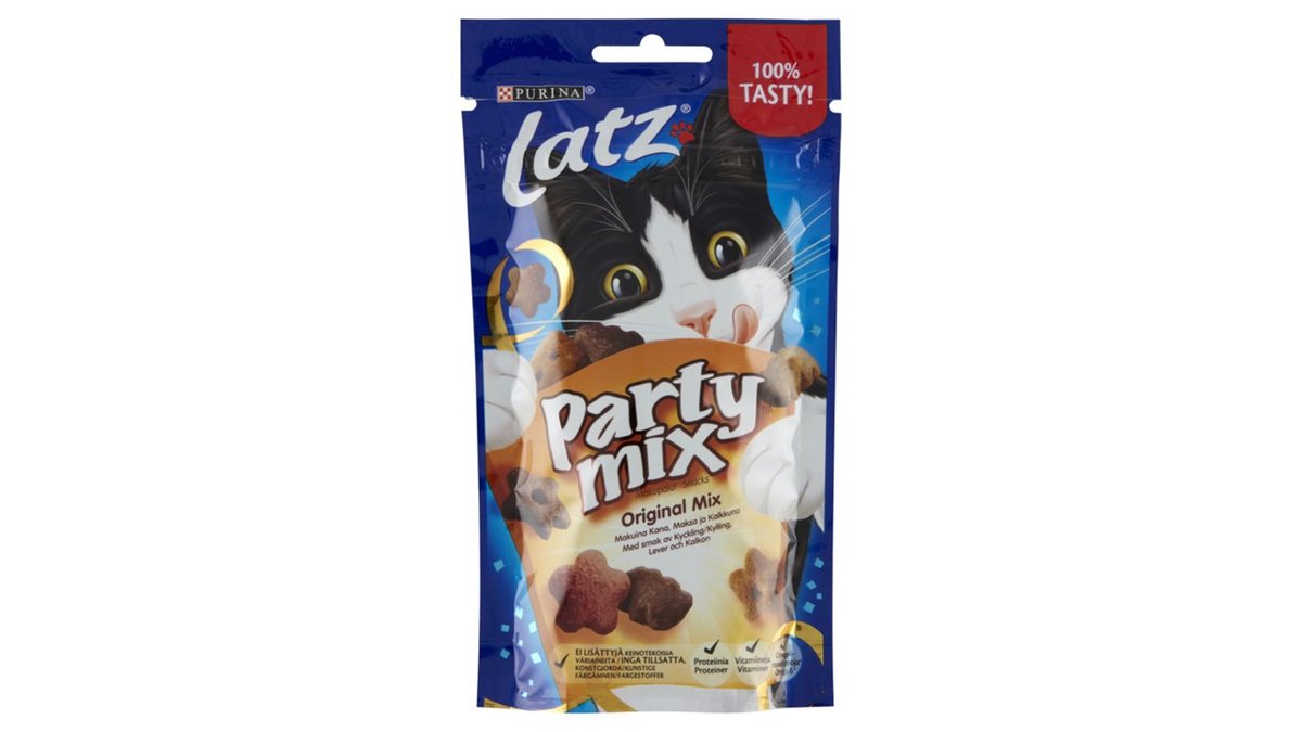 Godbidder t. kat party mix, Purina Latz