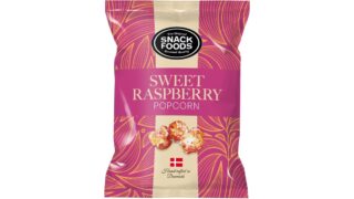 Popcorn overtrukket m. sød hindbærsmag, Snack Foods