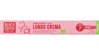 Kaffekapsler Lungo Crema øko. Black Coffee Roasters