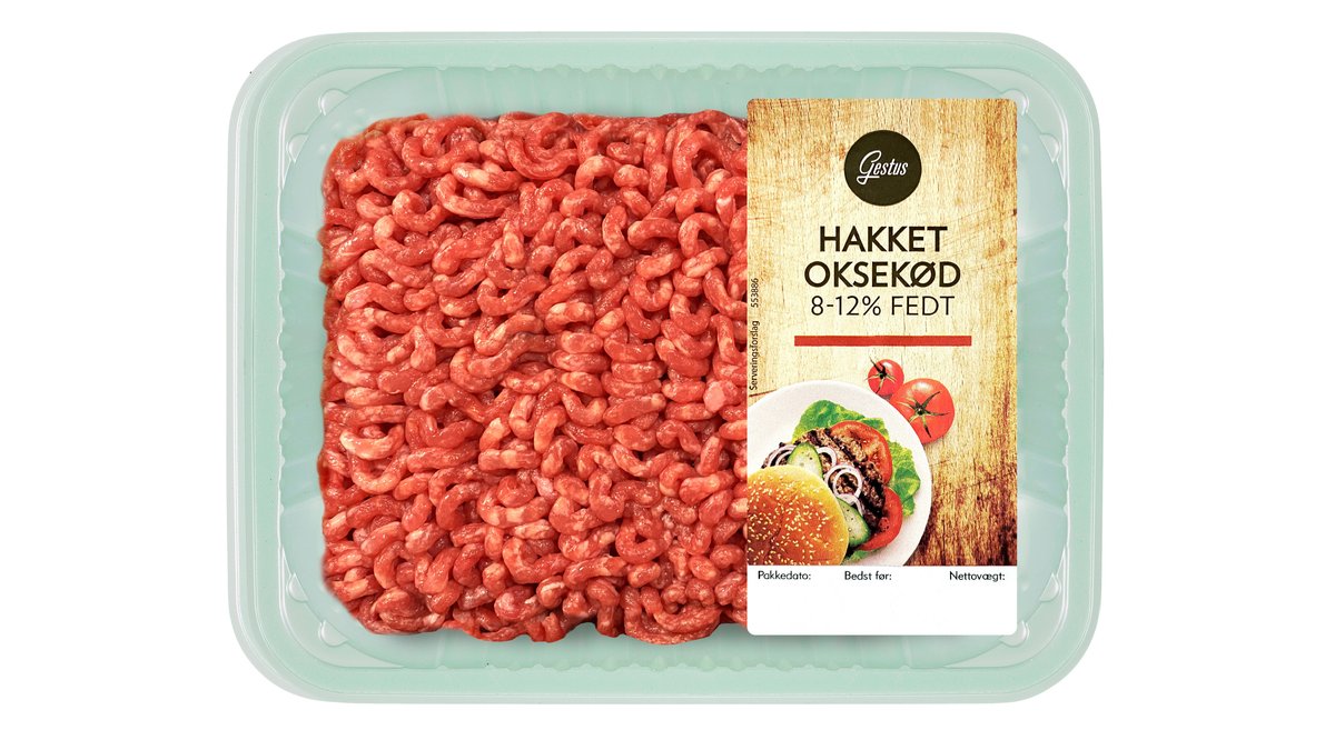 Hakket oksekød 8-12%, Gestus