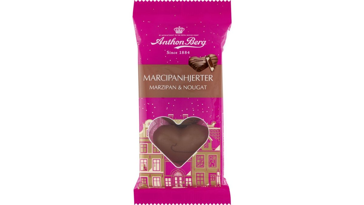 Marcipanhjerter m. nougat, Anthon Berg