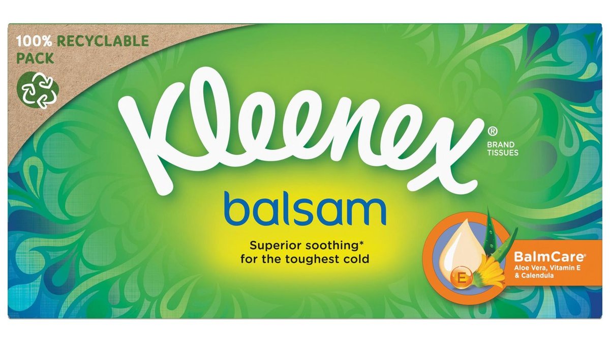 Papirlommetørklæder Balsamboks, Kleenex