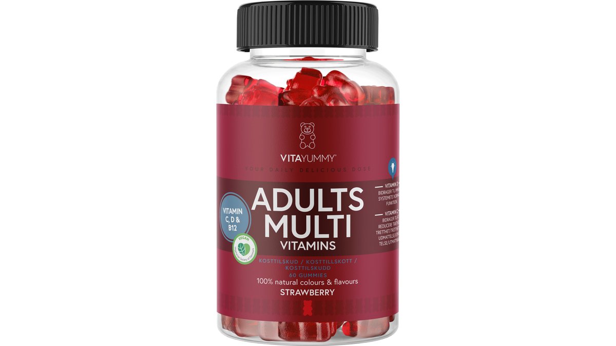Multivitamin gummies t. voksne m. jordbærsmag, Vitayummy