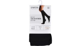 Knee high i microfiber 40 denier sort one size 2-pak, Symfoni