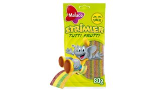 Slikstrimler m. tutti frutti sour, Malaco