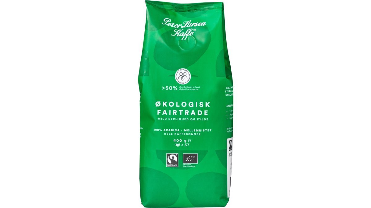 Kaffebønner hele fairtrade øko. Peter Larsen