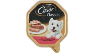 Vådfoder t. hund m. kalv og kylling, Cesar