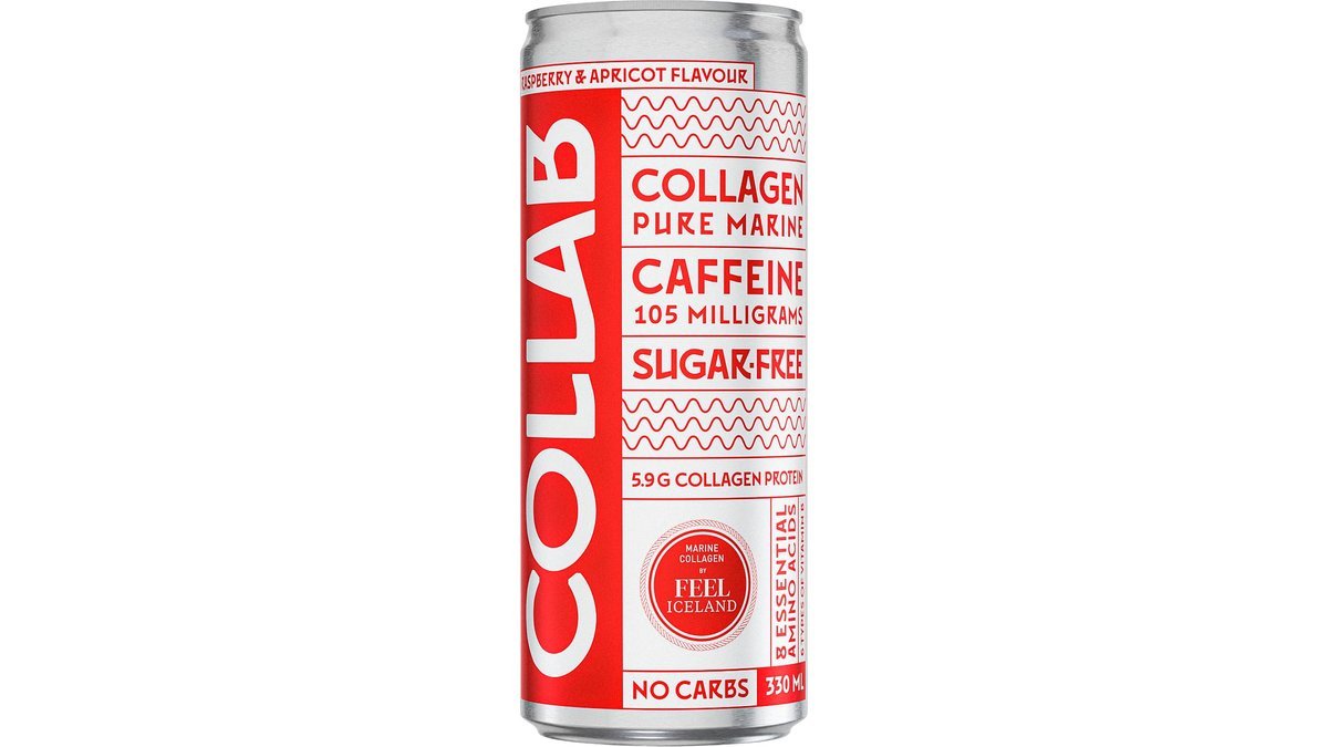 Energidrik m. hindbær & abrikossmag sukkerfri, Collab