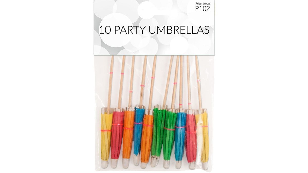 Paraplyer t. drinks af papir, Happy Party