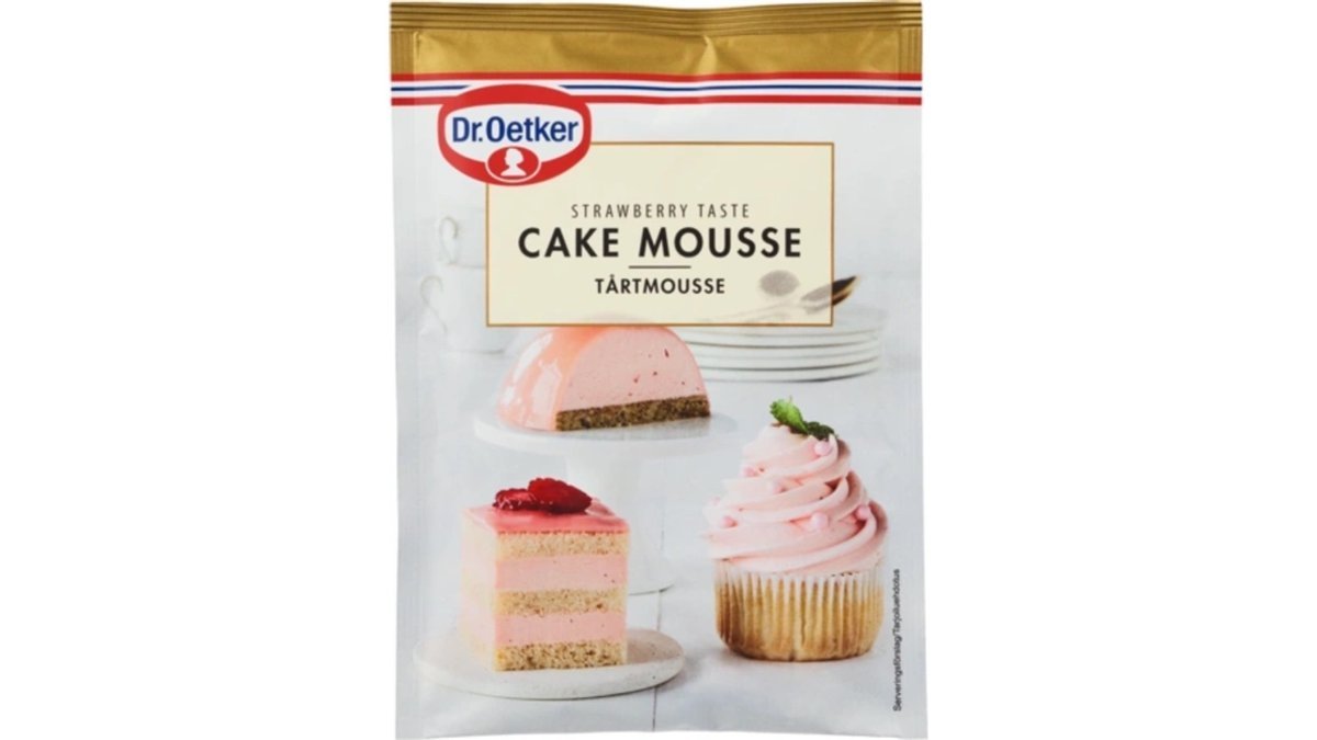 Kagemoussepulver m. jordbær, Dr. Oetker
