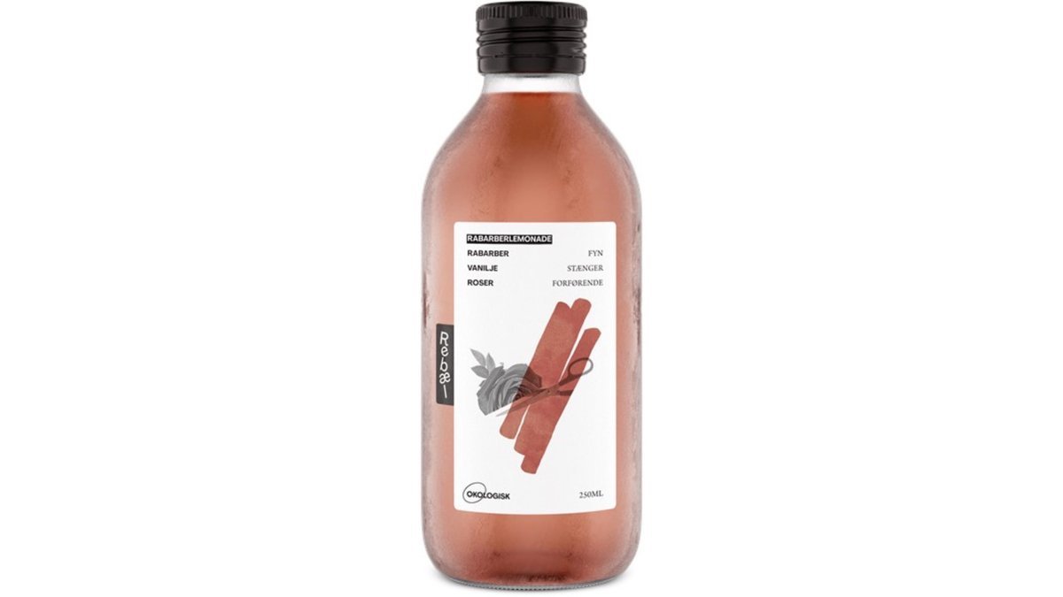Rabarberlemonade m. vanilje & rose øko. Rebæl
