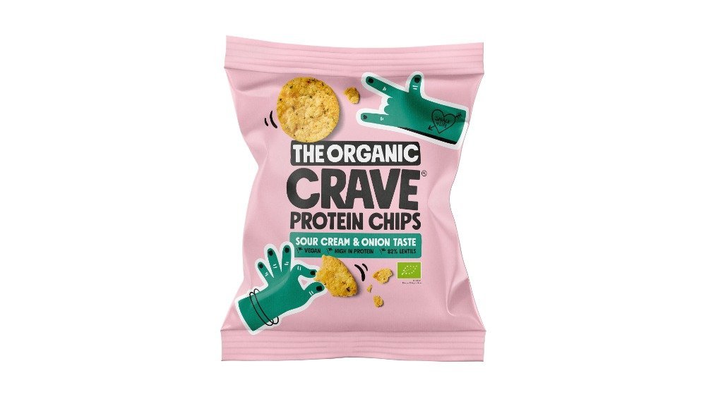 Proteinchips m. sour cream & onion øko. The Organic Crave
