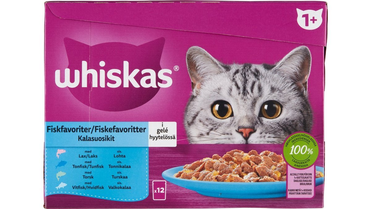 Fiskemenu i gelé t. voksne katte, Whiskas