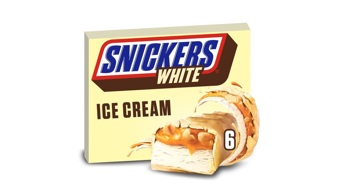 ❄️Isbar m. karamel, peanuts & hvid chokolade, Snickers White