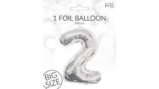 Sølv Folieballon Tal 2, Happy Party