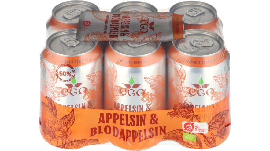 Sodavand m. appelsin & blodappelsin 6-pak øko. EGO