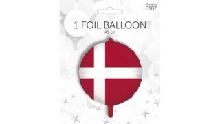 Folieballon m. dansk flag, Happy Party