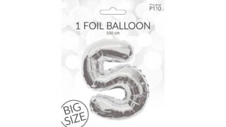 Sølv Folieballon Tal 5, Happy Party