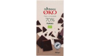 Chokoladeplade mørk 70% øko. Grøn Balance