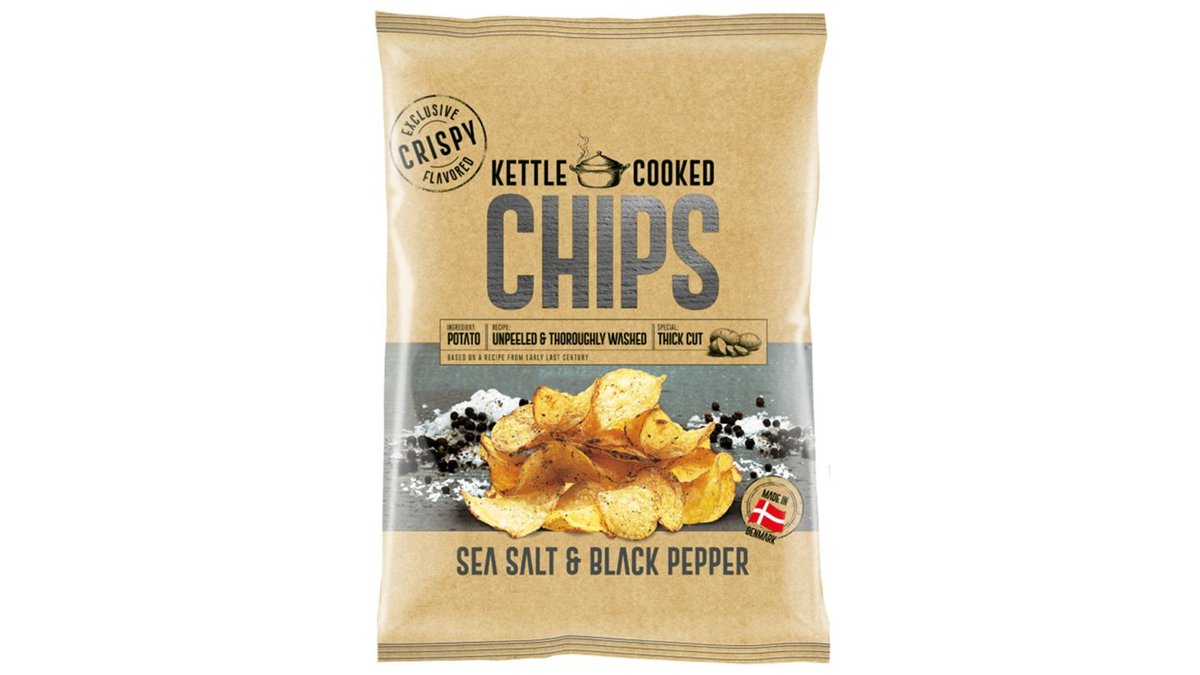 Chips m. havsalt og peber, Kettle Cooked
