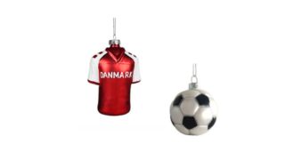 Julekugle m. fodboldtrøjemotiv eller fodbold assorteret, Det Gamle Apotek