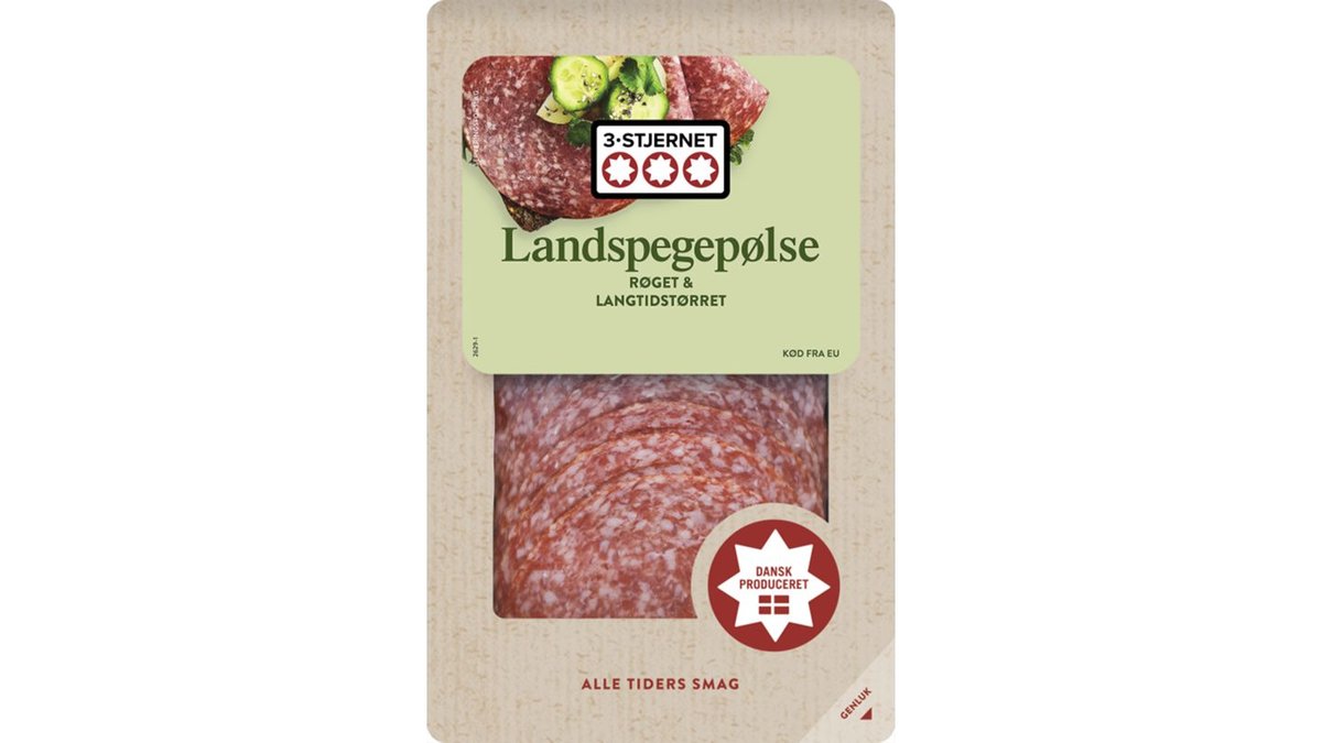Landspegepølse i skiver, 3-stjernet